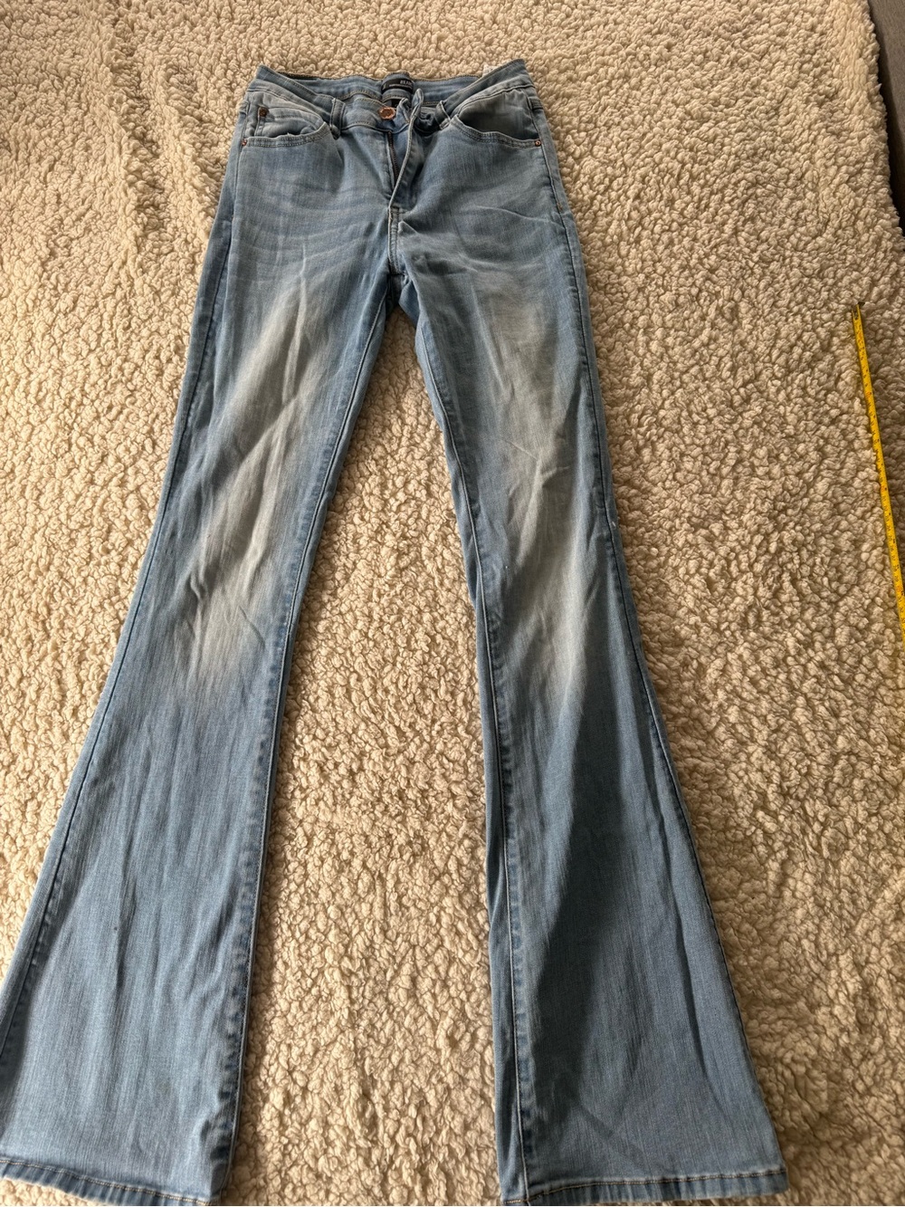 Light Blue Flare Jeans for Women - High-Rise Stretch Denim